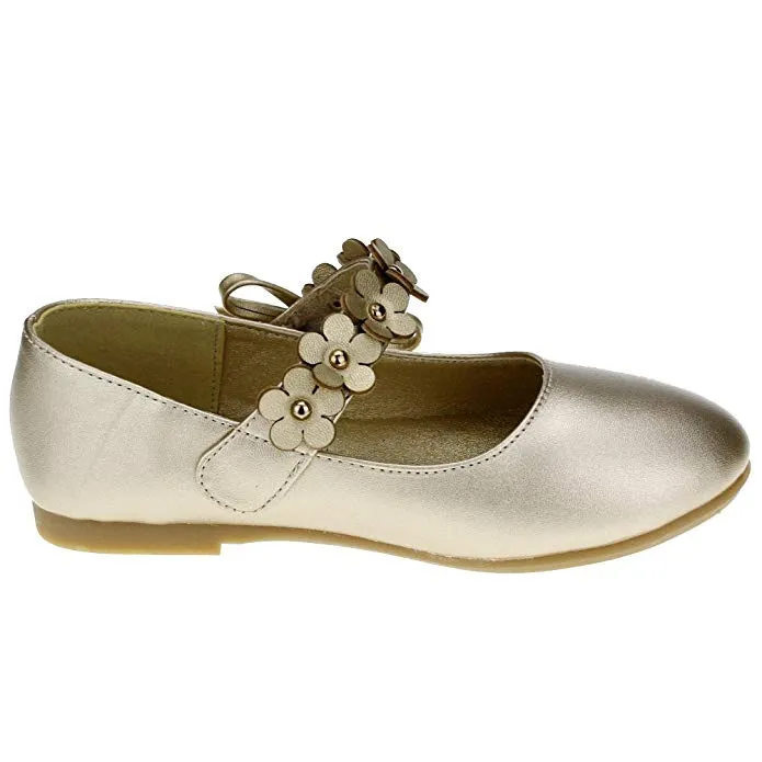 Kids PU Flower Slip on Flats Fashion Oxford