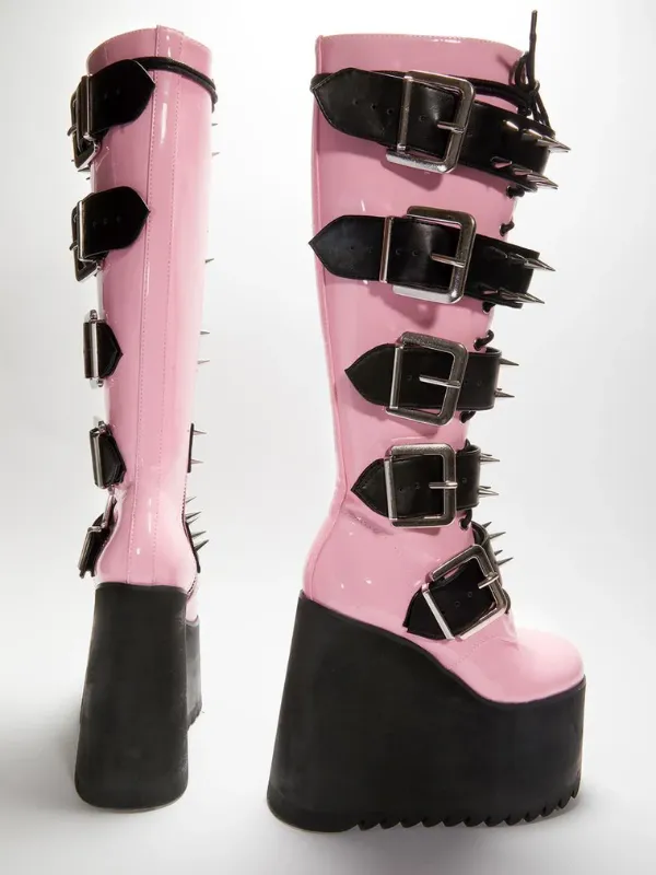 Pink Punk Platform Boots