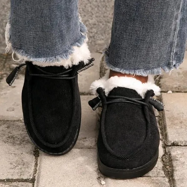 Purpdrank - Women Comfy Flat Heel Slip-On Boots