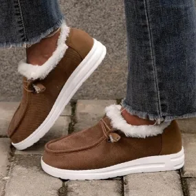 Purpdrank - Women Comfy Flat Heel Slip-On Boots