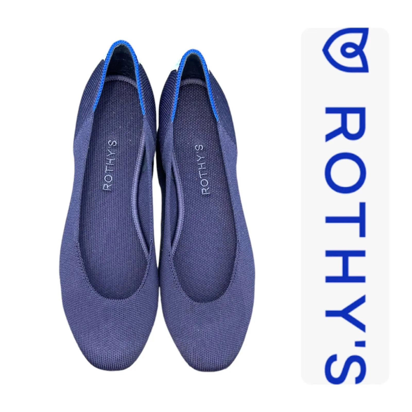 Rothy’s Rounded Toe Flats Shoes Comfort Navy Size 9.5 Sustainable New