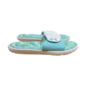 Sandals Flats By Under Armour In Aqua, Size:10