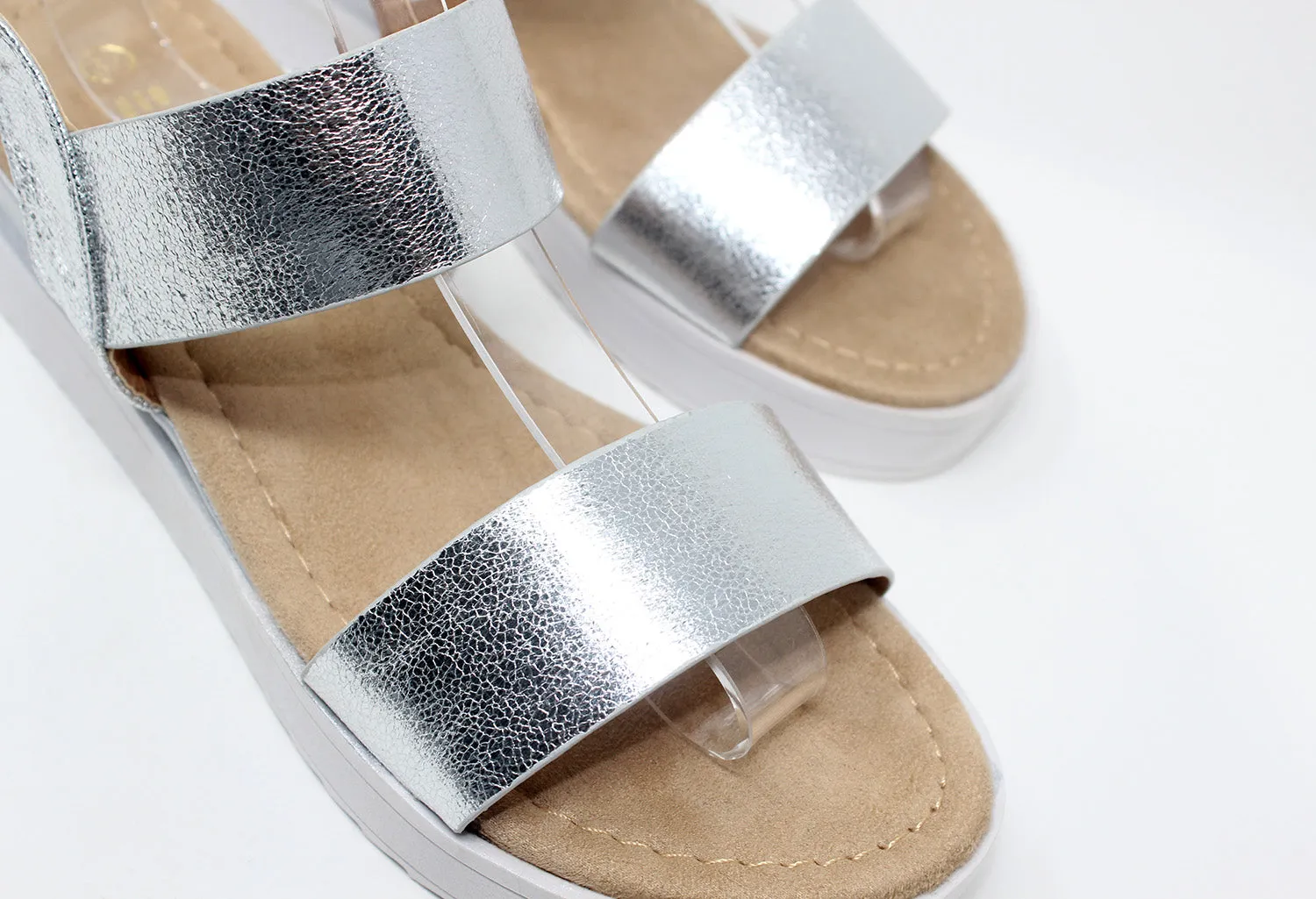 Silver Double Strap Sandal