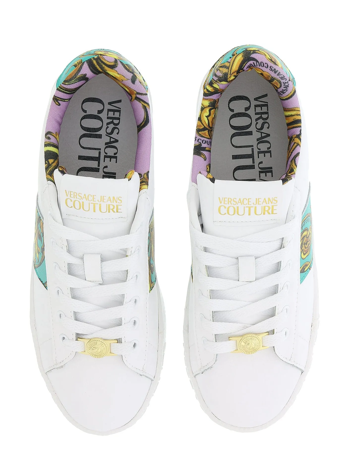 Versace Jeans Couture White/Multi Athletic Fashion baroque Print Sneakers